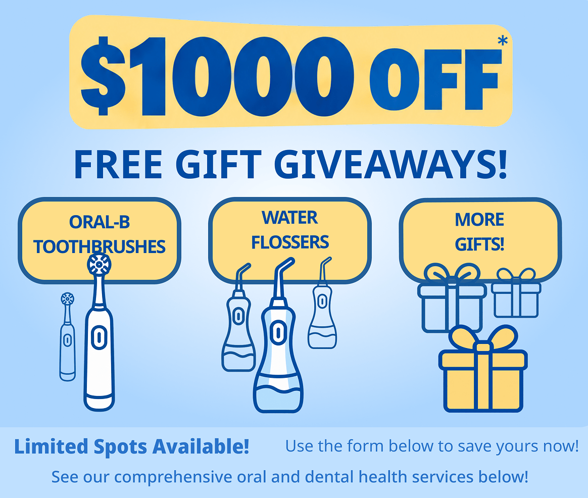 Invisalign Day promotion: $1000 off, free gift giveaways including Oral-B toothbrushes, water flossers, and more gifts.
